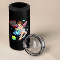 Funny Cupid Tennis Player 4 in 1 Can Cooler Tumbler Valentines Day Gift - Wonder Print Shop