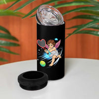 Funny Cupid Tennis Player 4 in 1 Can Cooler Tumbler Valentines Day Gift - Wonder Print Shop