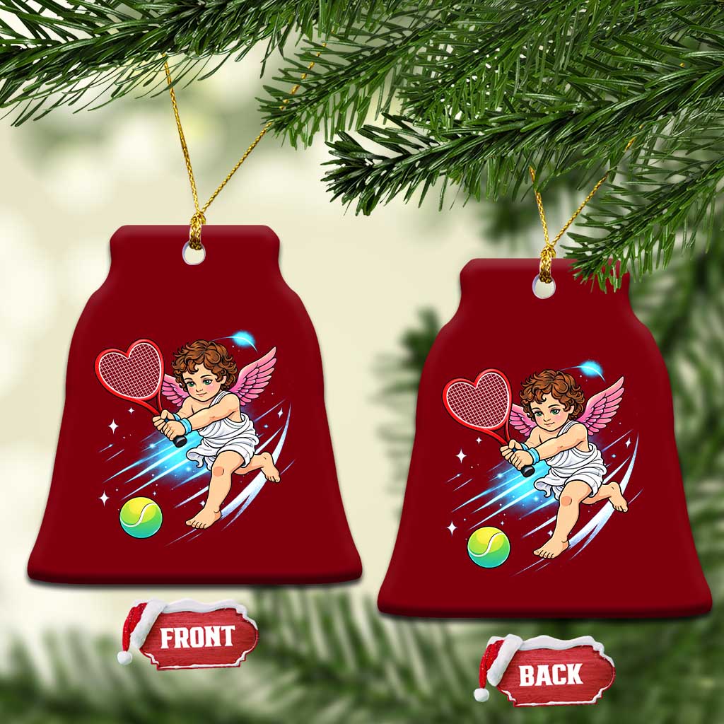Funny Cupid Tennis Player Ceramic Ornament Valentines Day Gift - Wonder Print Shop