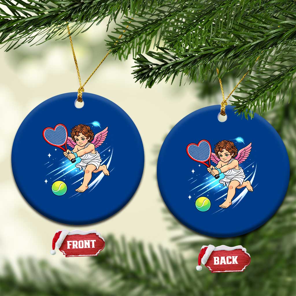 Funny Cupid Tennis Player Ceramic Ornament Valentines Day Gift - Wonder Print Shop