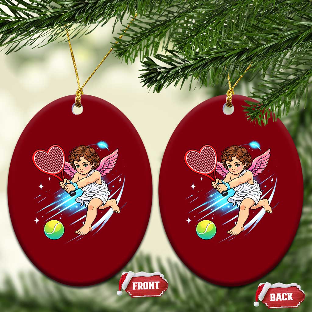 Funny Cupid Tennis Player Ceramic Ornament Valentines Day Gift - Wonder Print Shop
