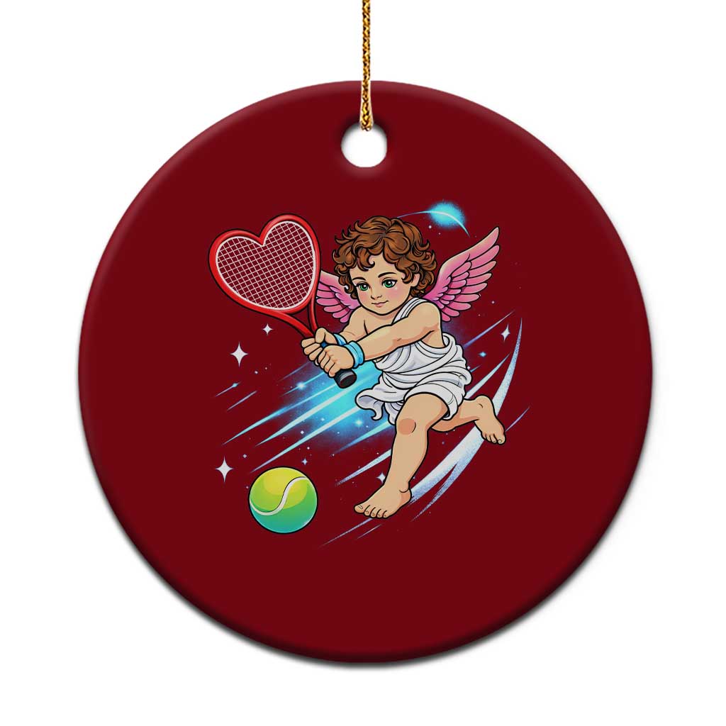 Funny Cupid Tennis Player Ceramic Ornament Valentines Day Gift - Wonder Print Shop