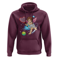 Funny Cupid Tennis Player Hoodie Valentines Day Gift - Wonder Print Shop