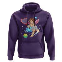 Funny Cupid Tennis Player Hoodie Valentines Day Gift - Wonder Print Shop