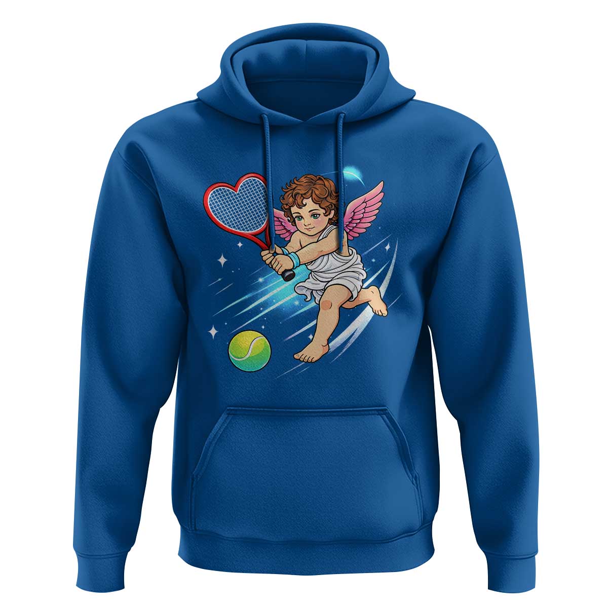 Funny Cupid Tennis Player Hoodie Valentines Day Gift - Wonder Print Shop