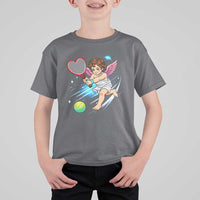 Funny Cupid Tennis Player T Shirt For Kid Valentines Day Gift - Wonder Print Shop