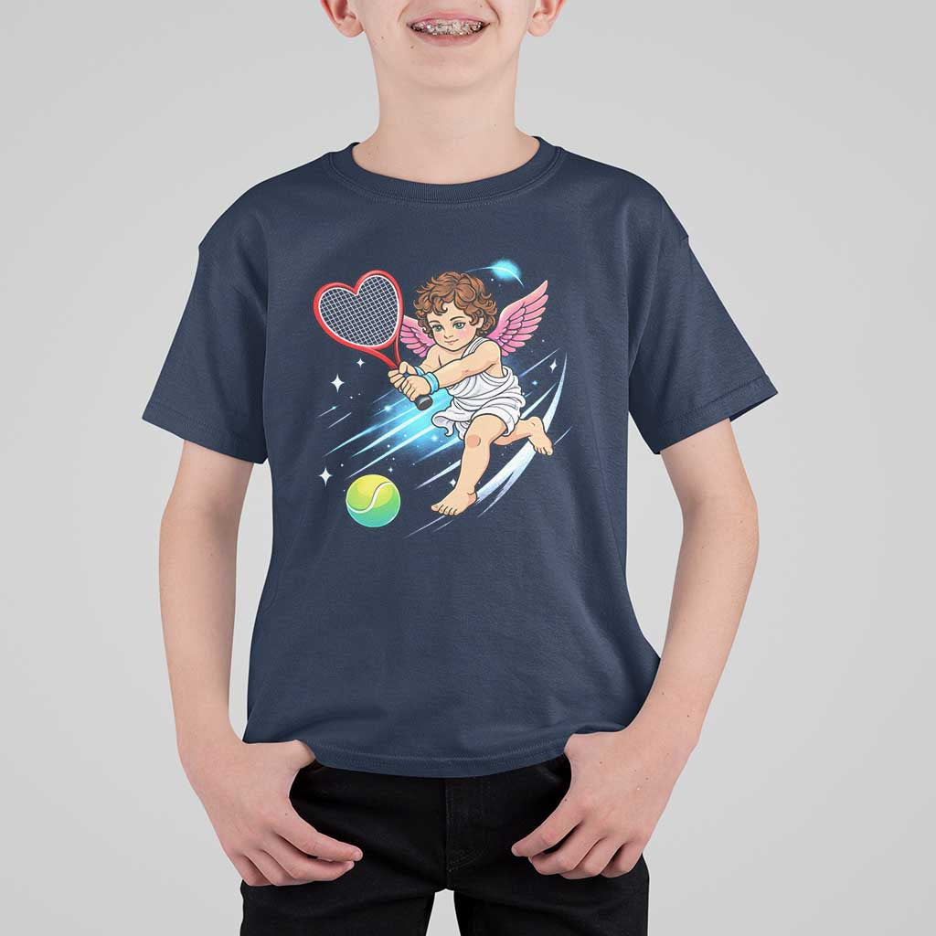 Funny Cupid Tennis Player T Shirt For Kid Valentines Day Gift - Wonder Print Shop