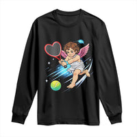 Funny Cupid Tennis Player Long Sleeve Shirt Valentines Day Gift - Wonder Print Shop
