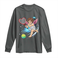 Funny Cupid Tennis Player Long Sleeve Shirt Valentines Day Gift - Wonder Print Shop