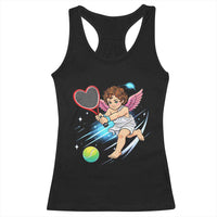 Funny Cupid Tennis Player Racerback Tank Top Valentines Day Gift - Wonder Print Shop
