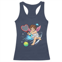 Funny Cupid Tennis Player Racerback Tank Top Valentines Day Gift - Wonder Print Shop
