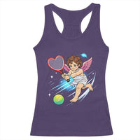 Funny Cupid Tennis Player Racerback Tank Top Valentines Day Gift - Wonder Print Shop