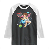 Funny Cupid Tennis Player Raglan Shirt Valentines Day Gift - Wonder Print Shop