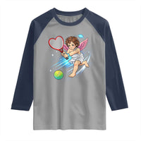 Funny Cupid Tennis Player Raglan Shirt Valentines Day Gift - Wonder Print Shop