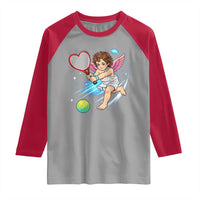 Funny Cupid Tennis Player Raglan Shirt Valentines Day Gift - Wonder Print Shop
