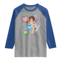 Funny Cupid Tennis Player Raglan Shirt Valentines Day Gift - Wonder Print Shop