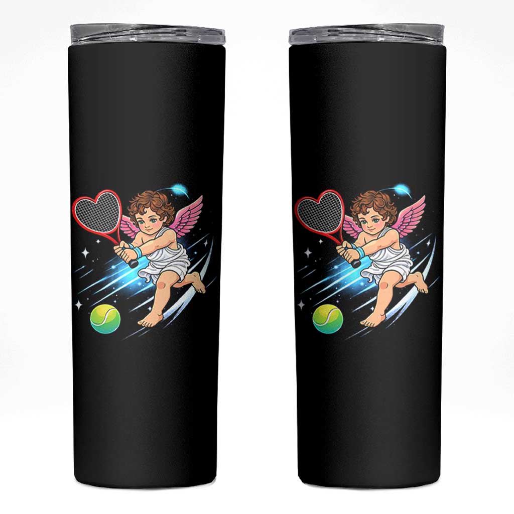 Funny Cupid Tennis Player Skinny Tumbler Valentines Day Gift - Wonder Print Shop