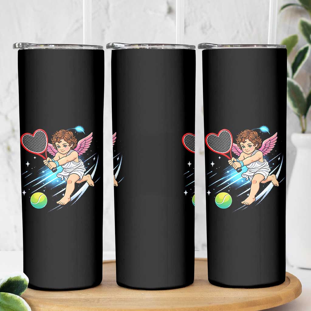Funny Cupid Tennis Player Skinny Tumbler Valentines Day Gift - Wonder Print Shop