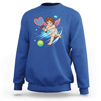 Funny Cupid Tennis Player Sweatshirt Valentines Day Gift - Wonder Print Shop
