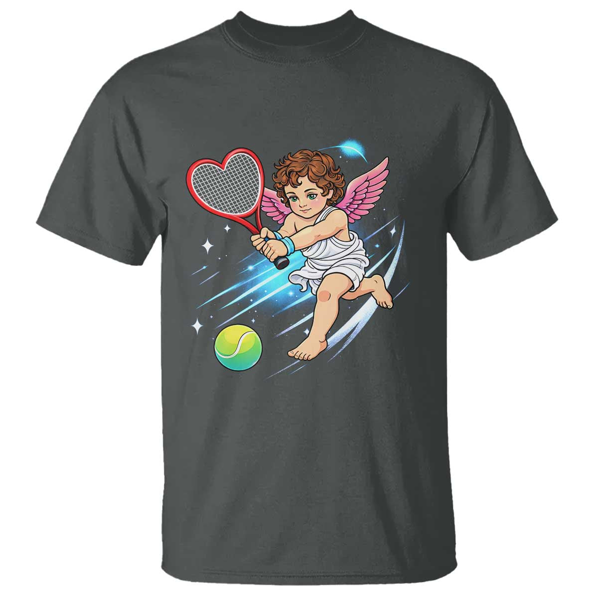Funny Cupid Tennis Player T Shirt Valentines Day Gift - Wonder Print Shop