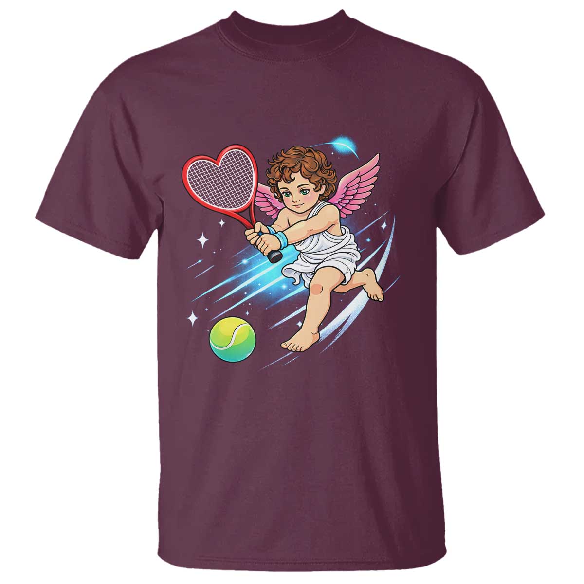 Funny Cupid Tennis Player T Shirt Valentines Day Gift - Wonder Print Shop