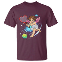 Funny Cupid Tennis Player T Shirt Valentines Day Gift - Wonder Print Shop