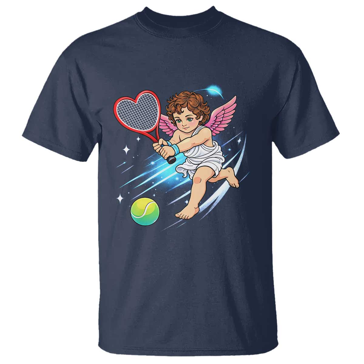 Funny Cupid Tennis Player T Shirt Valentines Day Gift - Wonder Print Shop