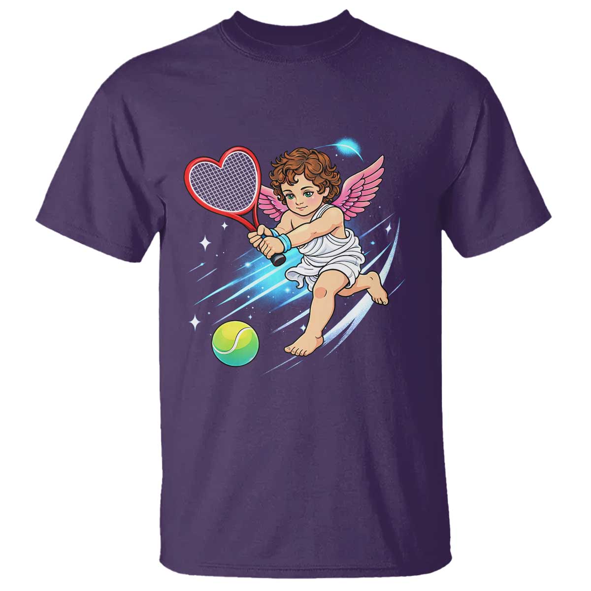 Funny Cupid Tennis Player T Shirt Valentines Day Gift - Wonder Print Shop