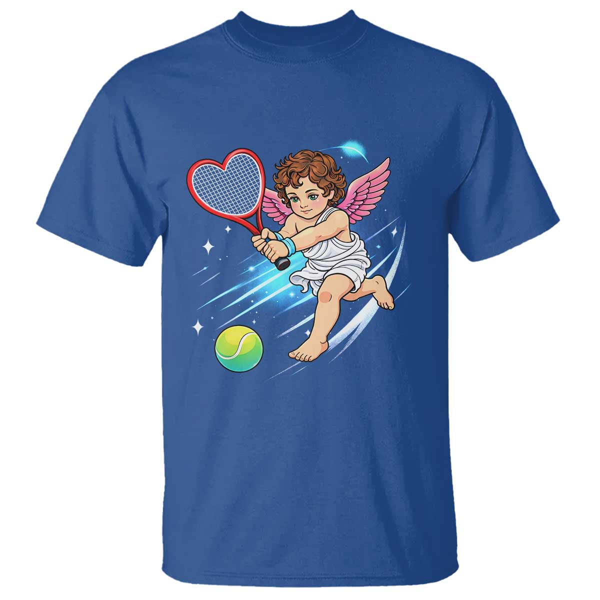 Funny Cupid Tennis Player T Shirt Valentines Day Gift - Wonder Print Shop