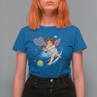 Funny Cupid Tennis Player T Shirt For Women Valentines Day Gift - Wonder Print Shop