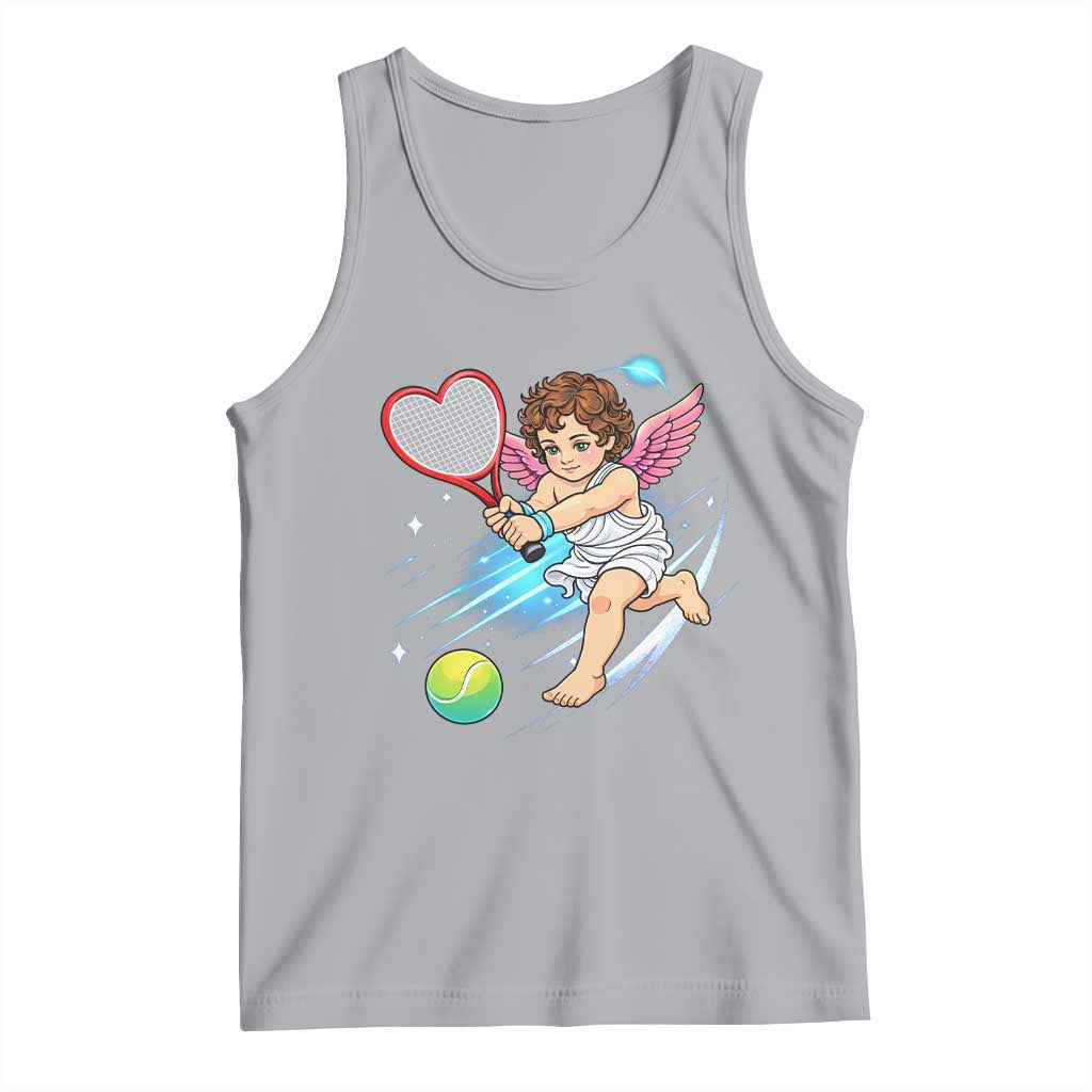 Funny Cupid Tennis Player Tank Top Valentines Day Gift - Wonder Print Shop