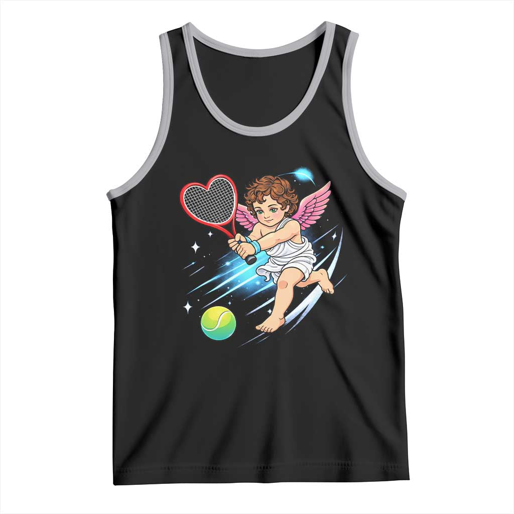 Funny Cupid Tennis Player Tank Top Valentines Day Gift - Wonder Print Shop