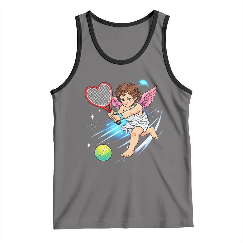 Funny Cupid Tennis Player Tank Top Valentines Day Gift - Wonder Print Shop