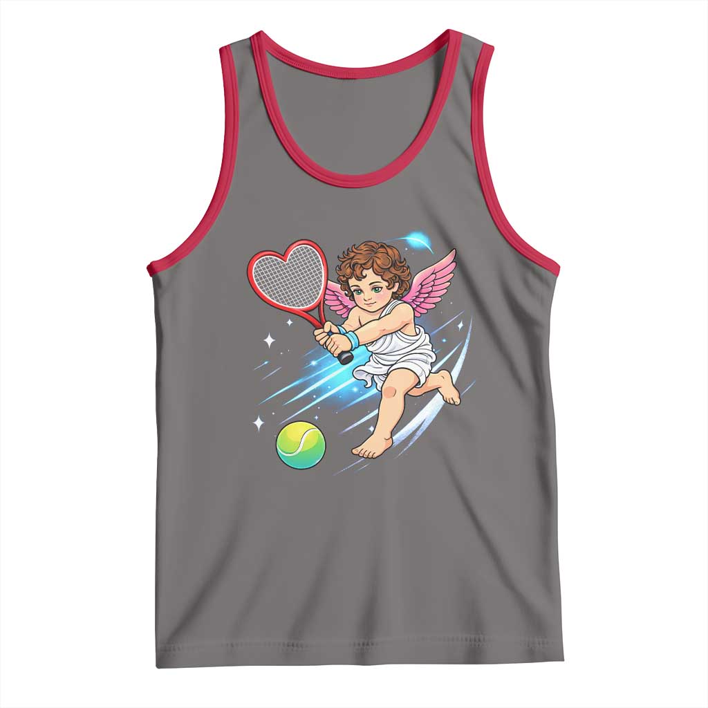 Funny Cupid Tennis Player Tank Top Valentines Day Gift - Wonder Print Shop