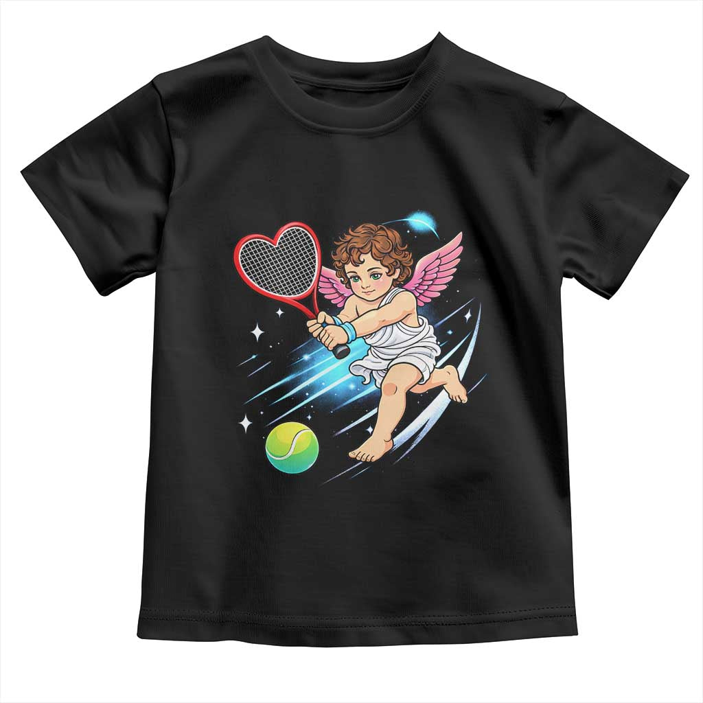 Funny Cupid Tennis Player Toddler T Shirt Valentines Day Gift - Wonder Print Shop