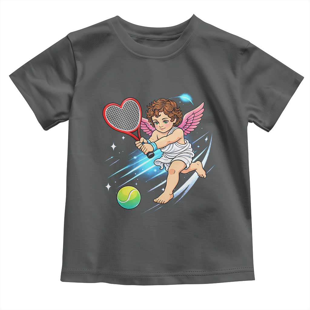 Funny Cupid Tennis Player Toddler T Shirt Valentines Day Gift - Wonder Print Shop