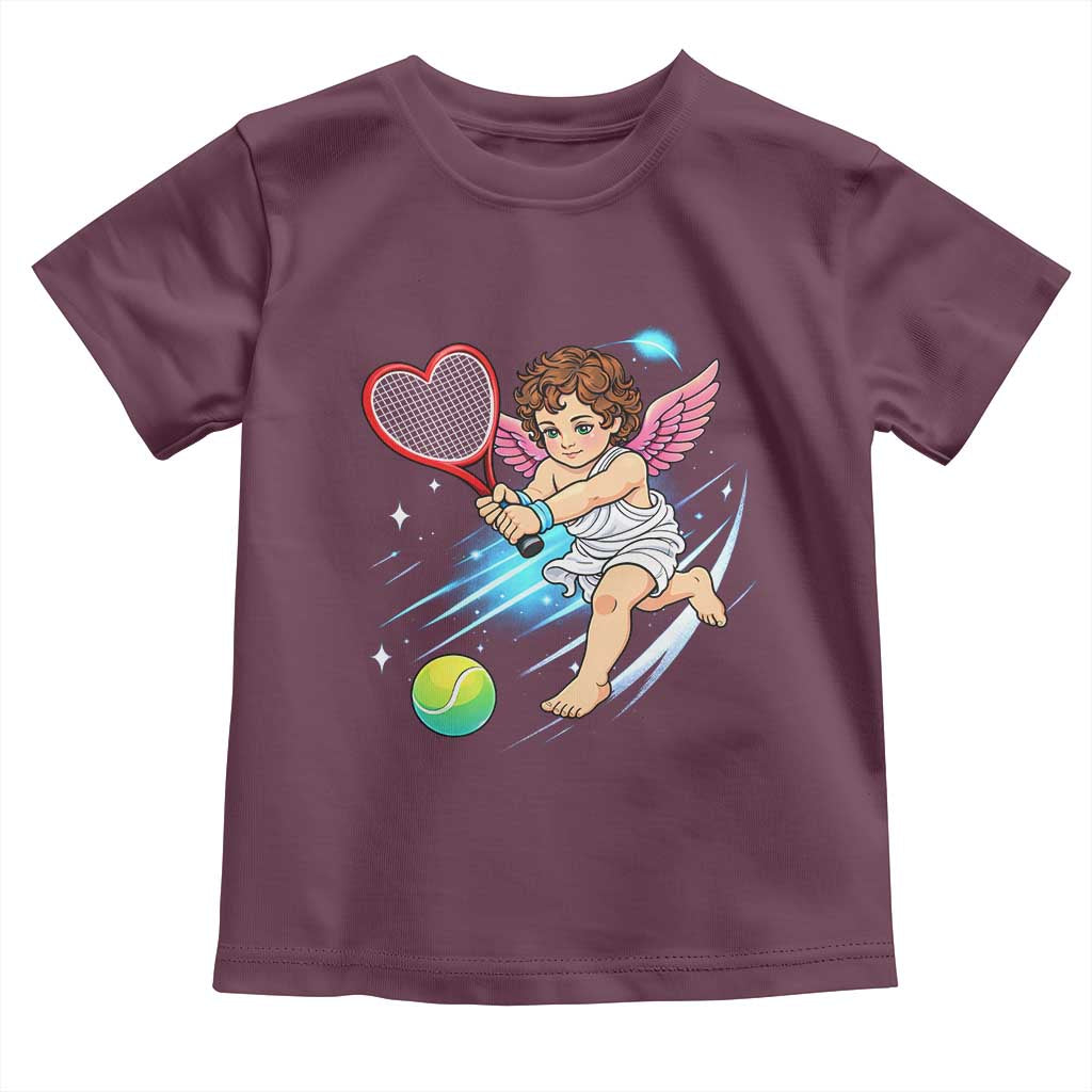 Funny Cupid Tennis Player Toddler T Shirt Valentines Day Gift - Wonder Print Shop