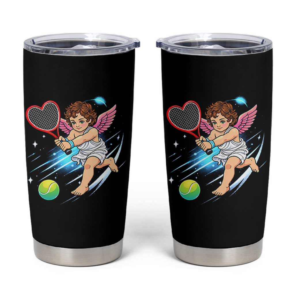 Funny Cupid Tennis Player Tumbler Cup Valentines Day Gift - Wonder Print Shop