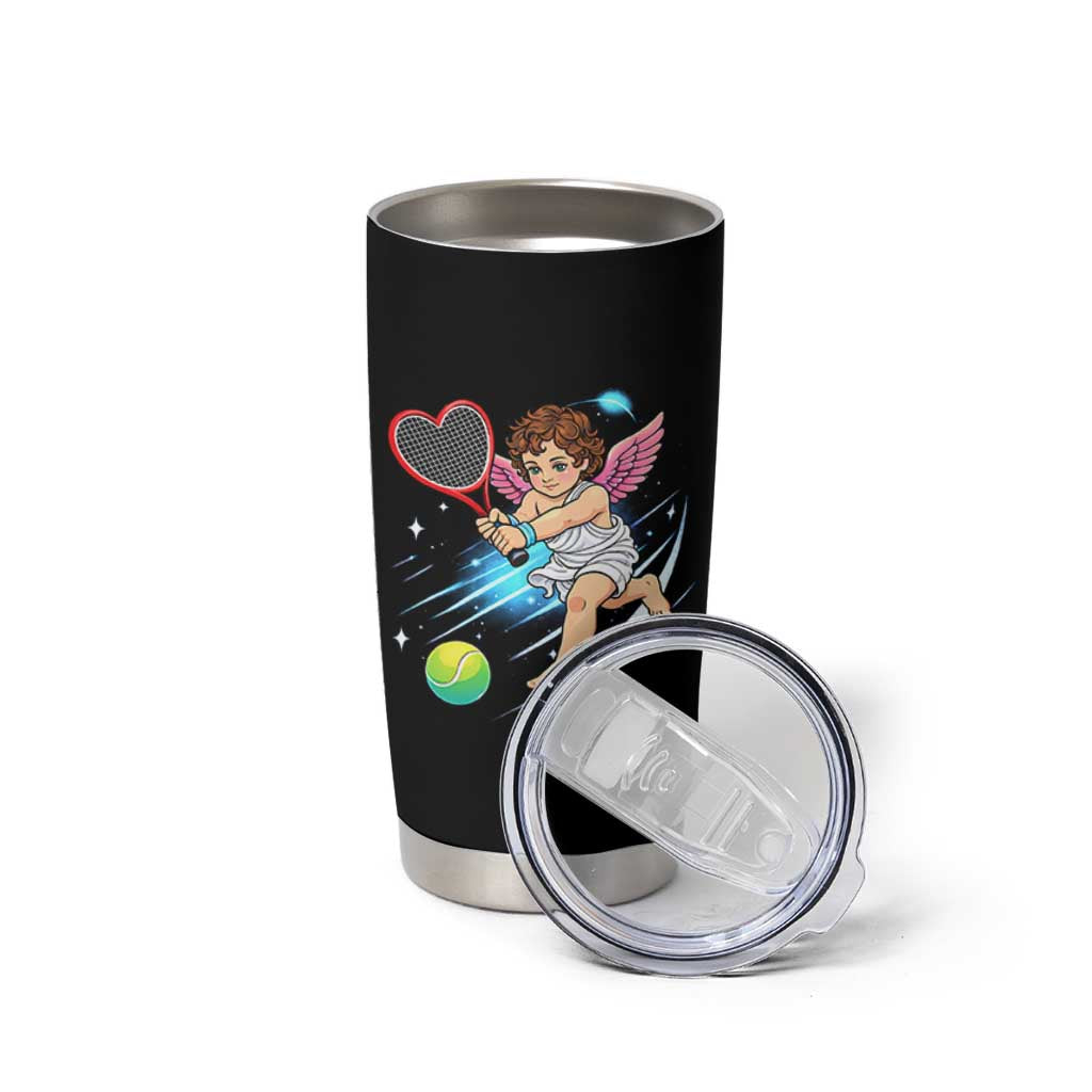 Funny Cupid Tennis Player Tumbler Cup Valentines Day Gift - Wonder Print Shop