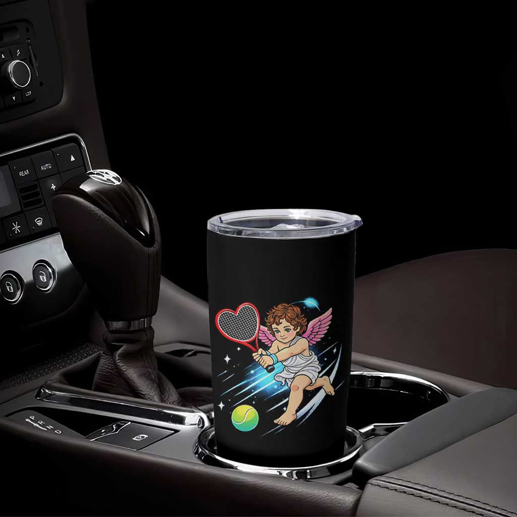 Funny Cupid Tennis Player Tumbler Cup Valentines Day Gift - Wonder Print Shop