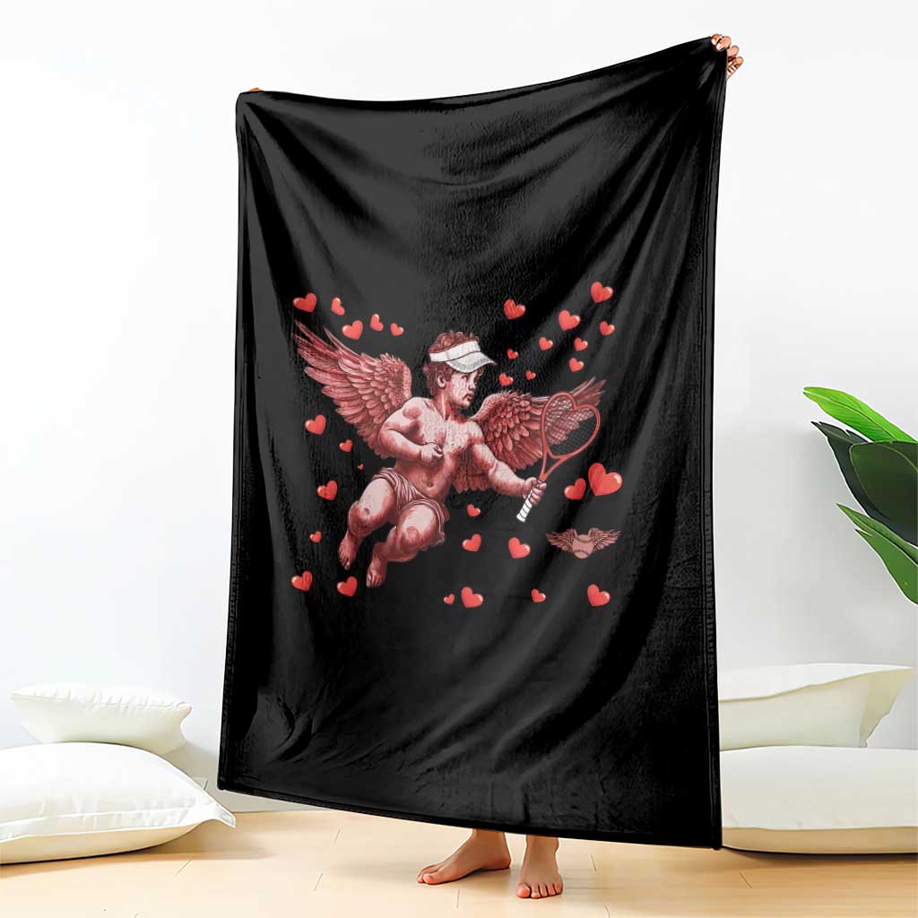 Cute Cupid Tennis Angel Throw Blanket Valentines Day Gift - Wonder Print Shop
