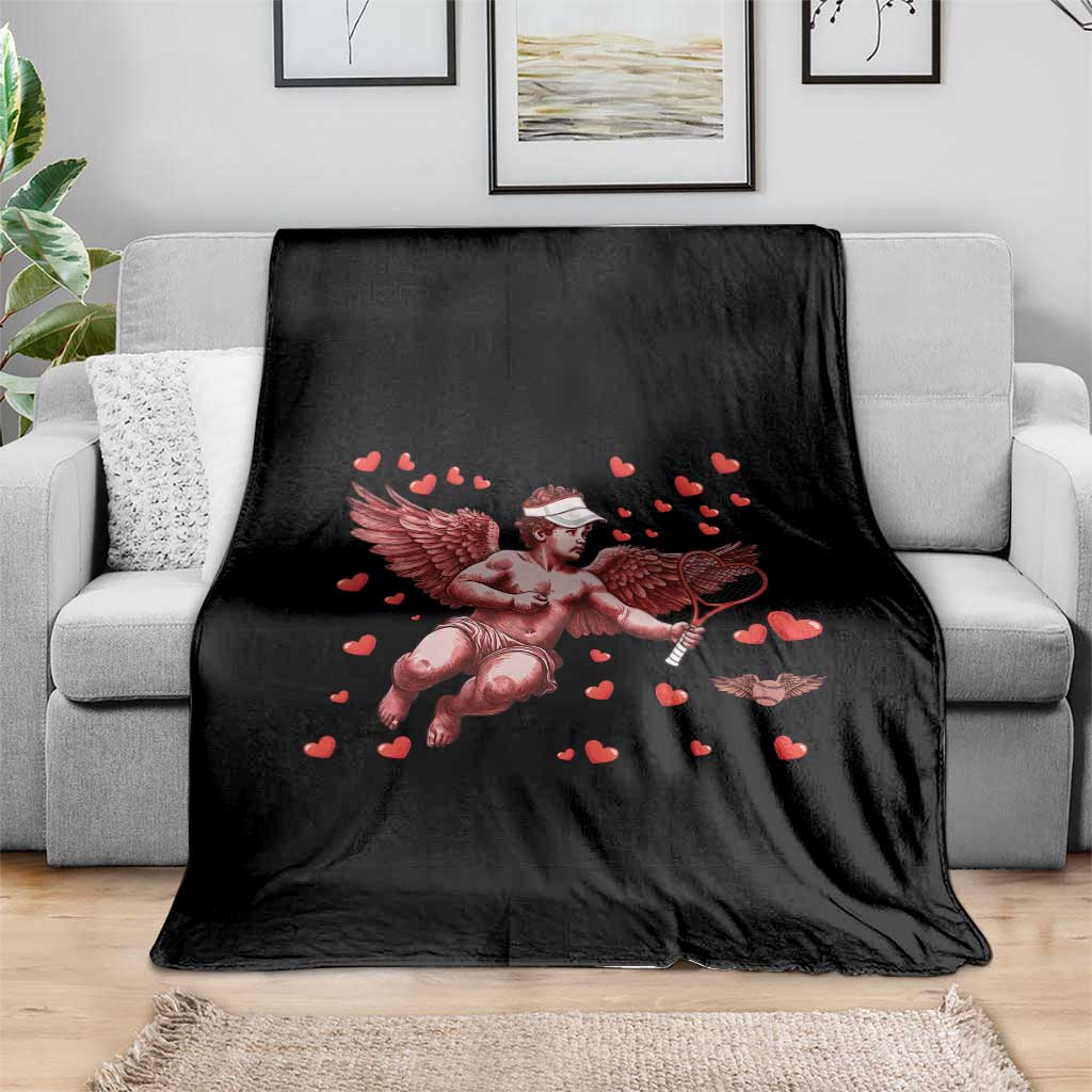 Cute Cupid Tennis Angel Throw Blanket Valentines Day Gift - Wonder Print Shop