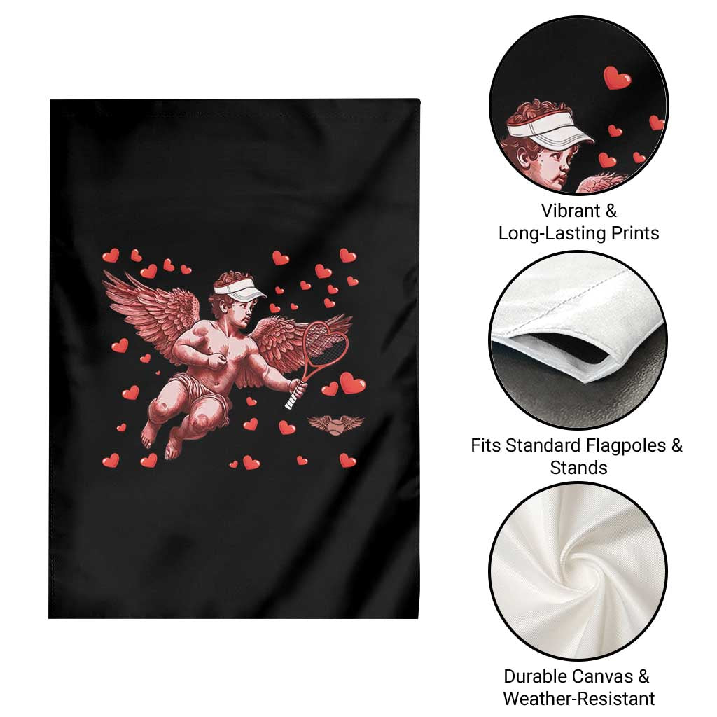 Cute Cupid Tennis Angel Garden Flag Valentines Day Gift - Wonder Print Shop