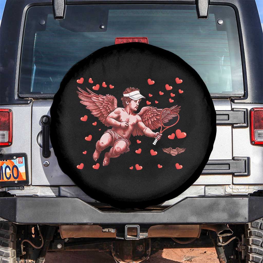 Cute Cupid Tennis Angel Spare Tire Cover Valentines Day Gift - Wonder Print Shop