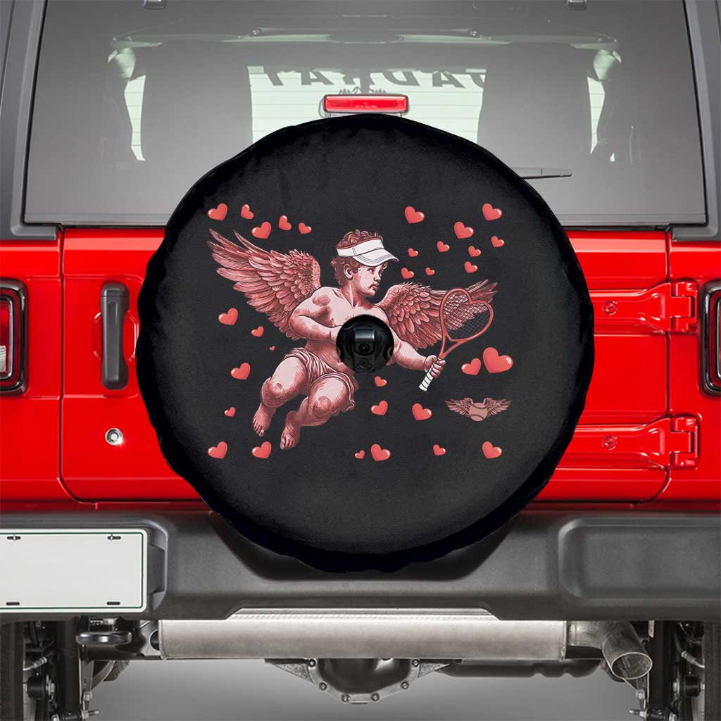 Cute Cupid Tennis Angel Spare Tire Cover Valentines Day Gift - Wonder Print Shop