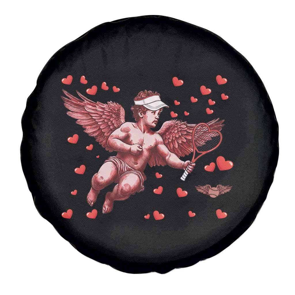 Cute Cupid Tennis Angel Spare Tire Cover Valentines Day Gift - Wonder Print Shop