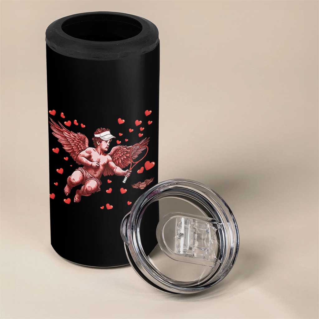 Cute Cupid Tennis Angel 4 in 1 Can Cooler Tumbler Valentines Day Gift - Wonder Print Shop