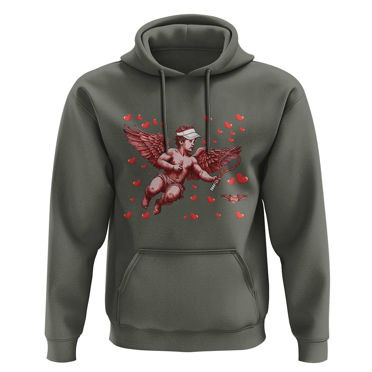 Cute Cupid Tennis Angel Hoodie Valentines Day Gift - Wonder Print Shop