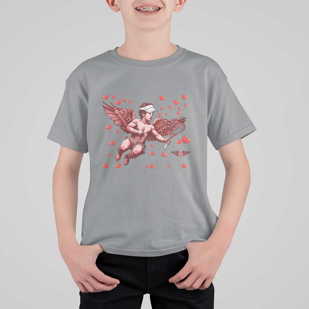 Cute Cupid Tennis Angel T Shirt For Kid Valentines Day Gift - Wonder Print Shop