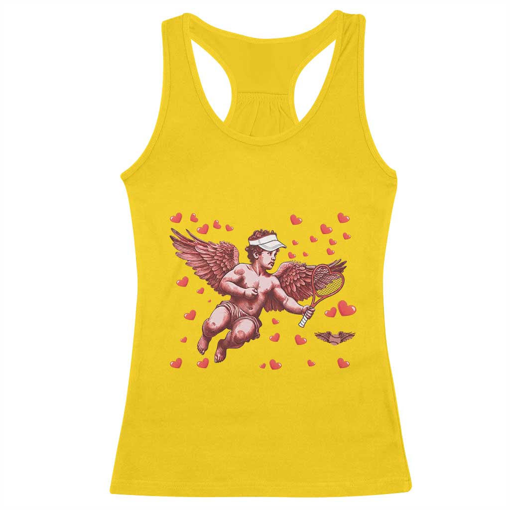 Cute Cupid Tennis Angel Racerback Tank Top Valentines Day Gift - Wonder Print Shop